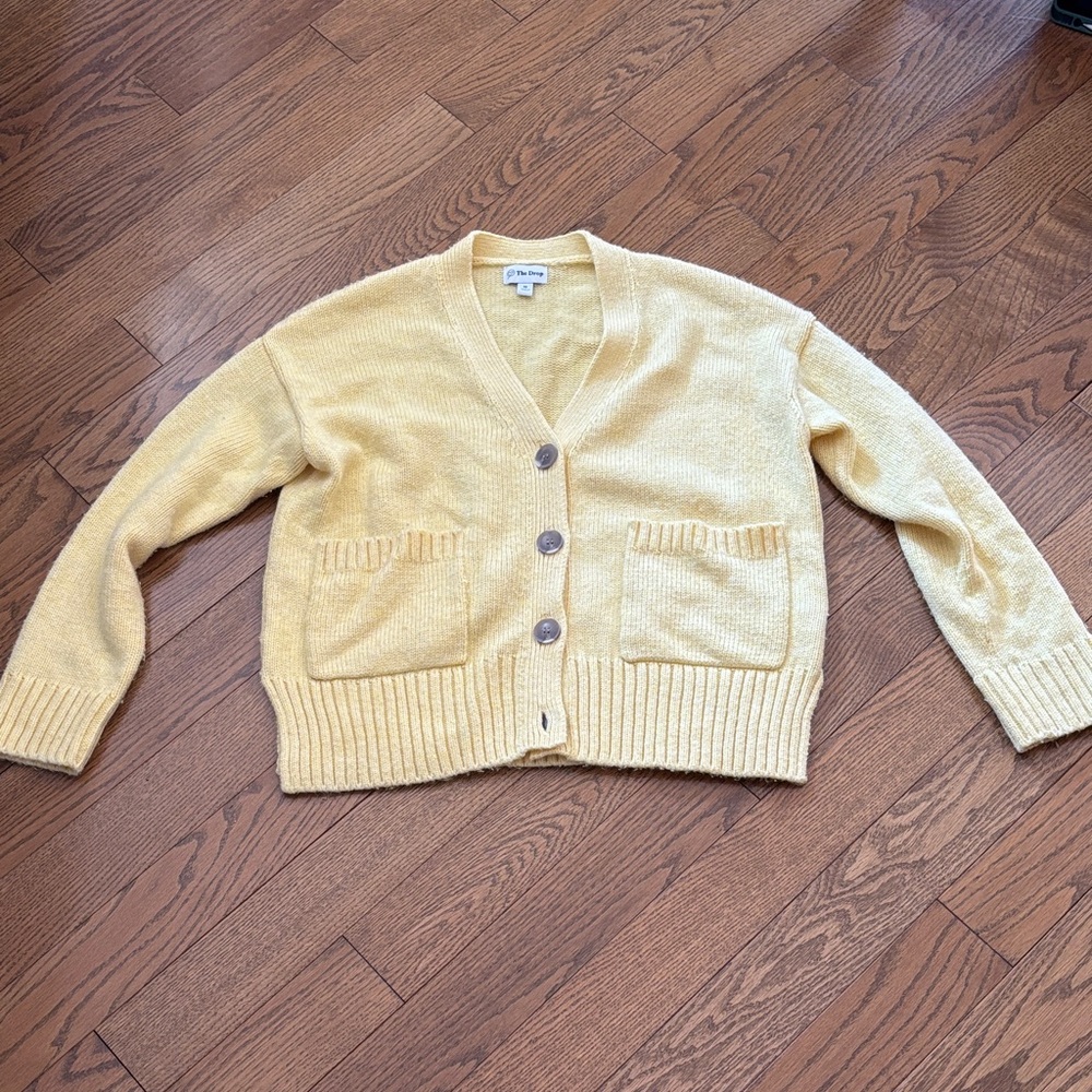 The DropI Butter Yellow Button-Up Cardigan
